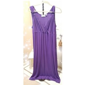 Long Purple Sleevless Dress
